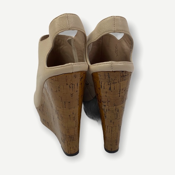 Jean-Michel Cazabat Waverly Leather Peep Toe Wedge - Picture 6 of 8